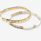 Bracelet - Glass Bead Duo White / Gold