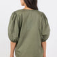 Recall Sage Pleat Short Sleeve Top