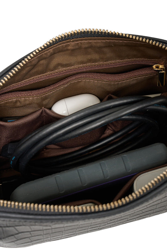 Tate Tech Pouch Black Croc