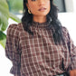 Influential Chocolate Check High Neck Top