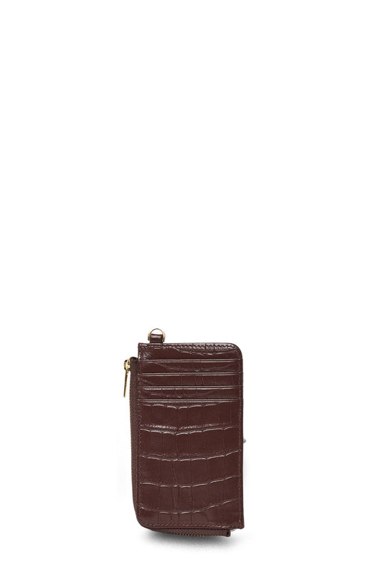 Winona Card Holder - Espresso Croc