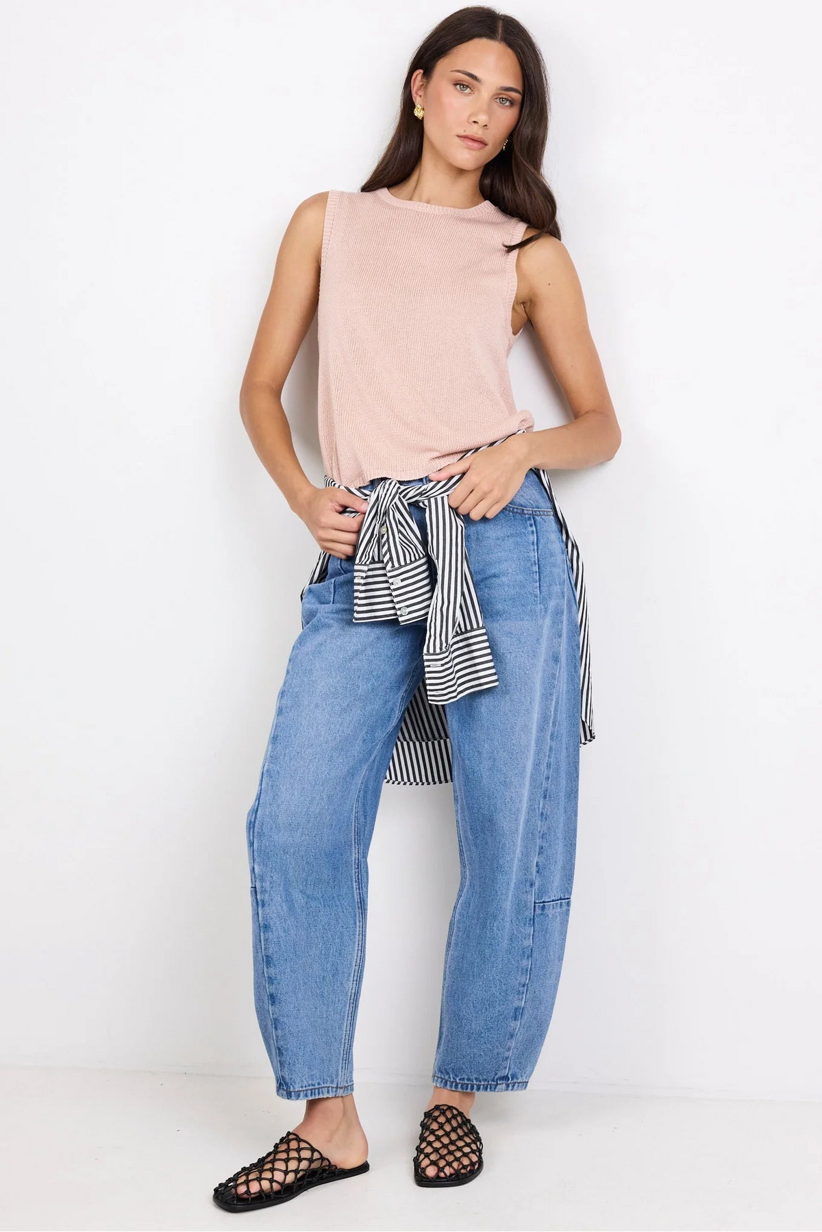 Salute Blush Relaxed Sleeveless Knit Top