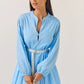 Godet Mini Dress - Sky Blue