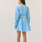 Godet Mini Dress - Sky Blue