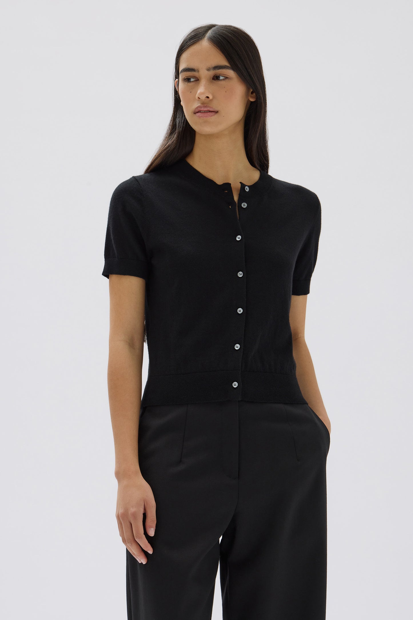 Semra Short Sleeve Cardi - Black