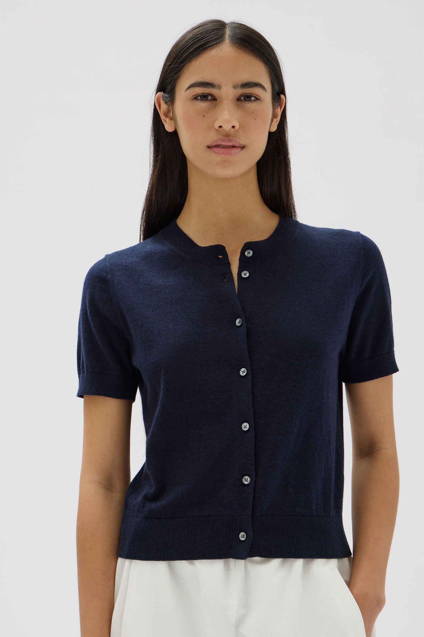 Semra Short Sleeve Cardi - Ink
