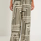 Conduct Khaki Maze Print Pull on Pant