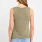 Settler Khaki V Neck Sleeveles Knit Top