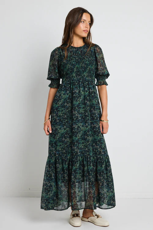 Showcase Khaki Ditsy Print Maxi Dress