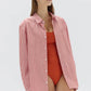 Poplin Shirt - Papaya/White Stripe