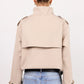 Squad Taupe Funnel Neck Trench Jacket