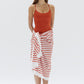 Sarong - Papaya/Cream Stripe