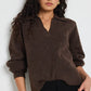 Truth Chocolate Collar Chunky Knit Jumper