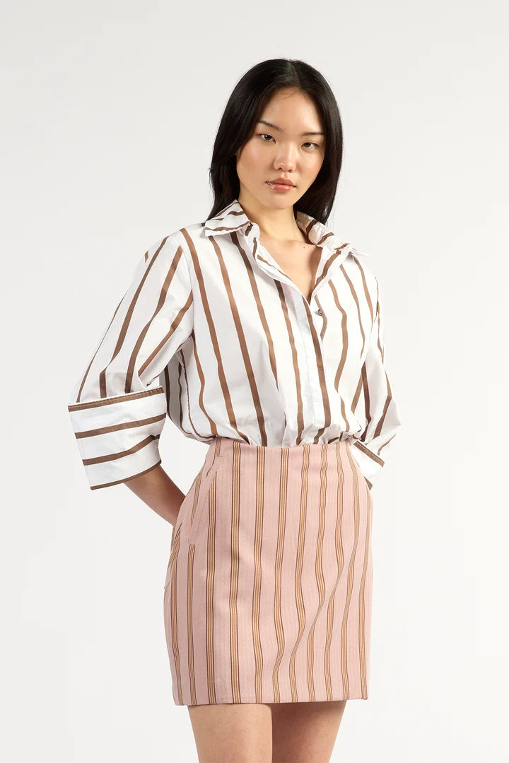 MARK SHIRT – CHOCOLATE STRIPE