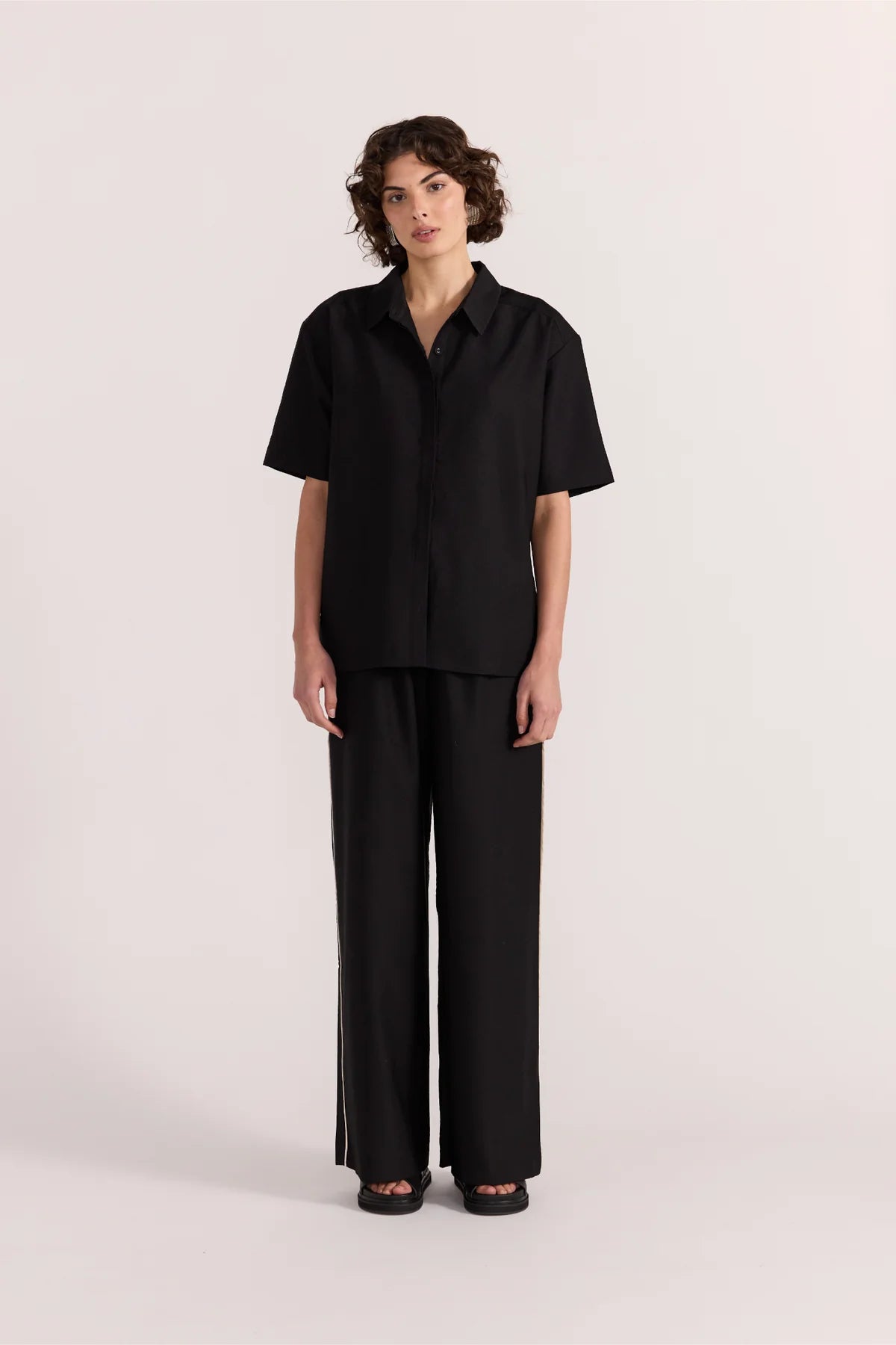 Dion Relaxed Pants - Black/Cream