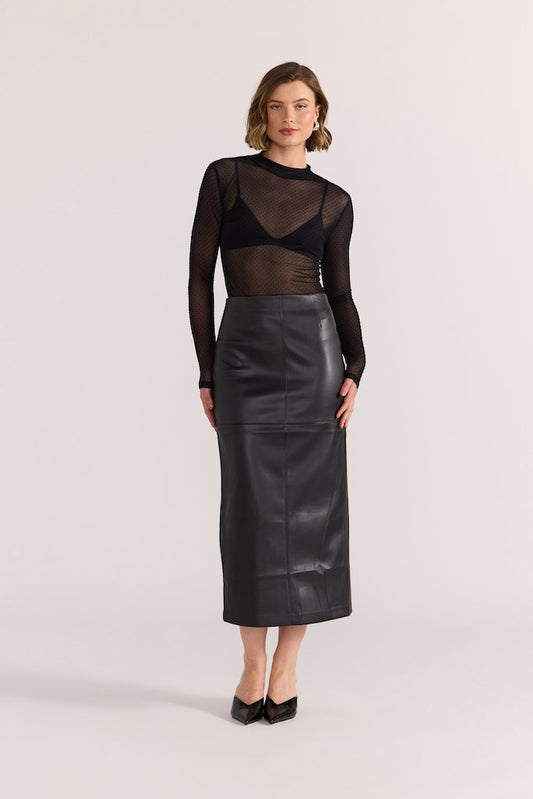 Edie Pu Midi Skirt