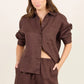 Uplifted Dark Chocolate Linen Oversized Shirt