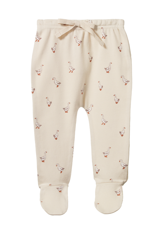 Footed Rompers - Goosey Print