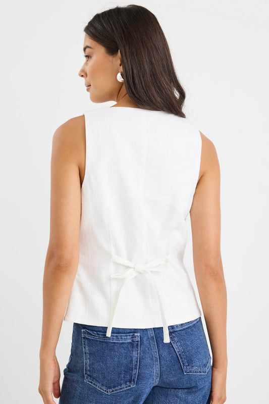 Viaduct Ivory Ramie Sleeveless Vest Top