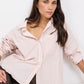 You Got This Blush Double Pinstripe Oversized Boyfriend Shirt