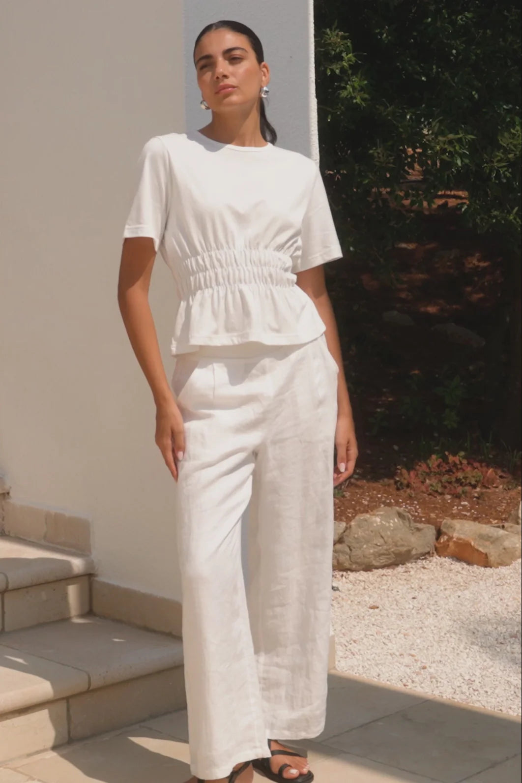 Svelte Ivory Shirred Detail