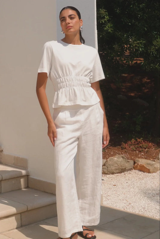 Svelte Ivory Shirred Detail