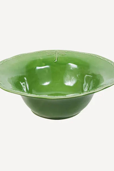 Dragonfly Stoneware Green Salad Bowl Large