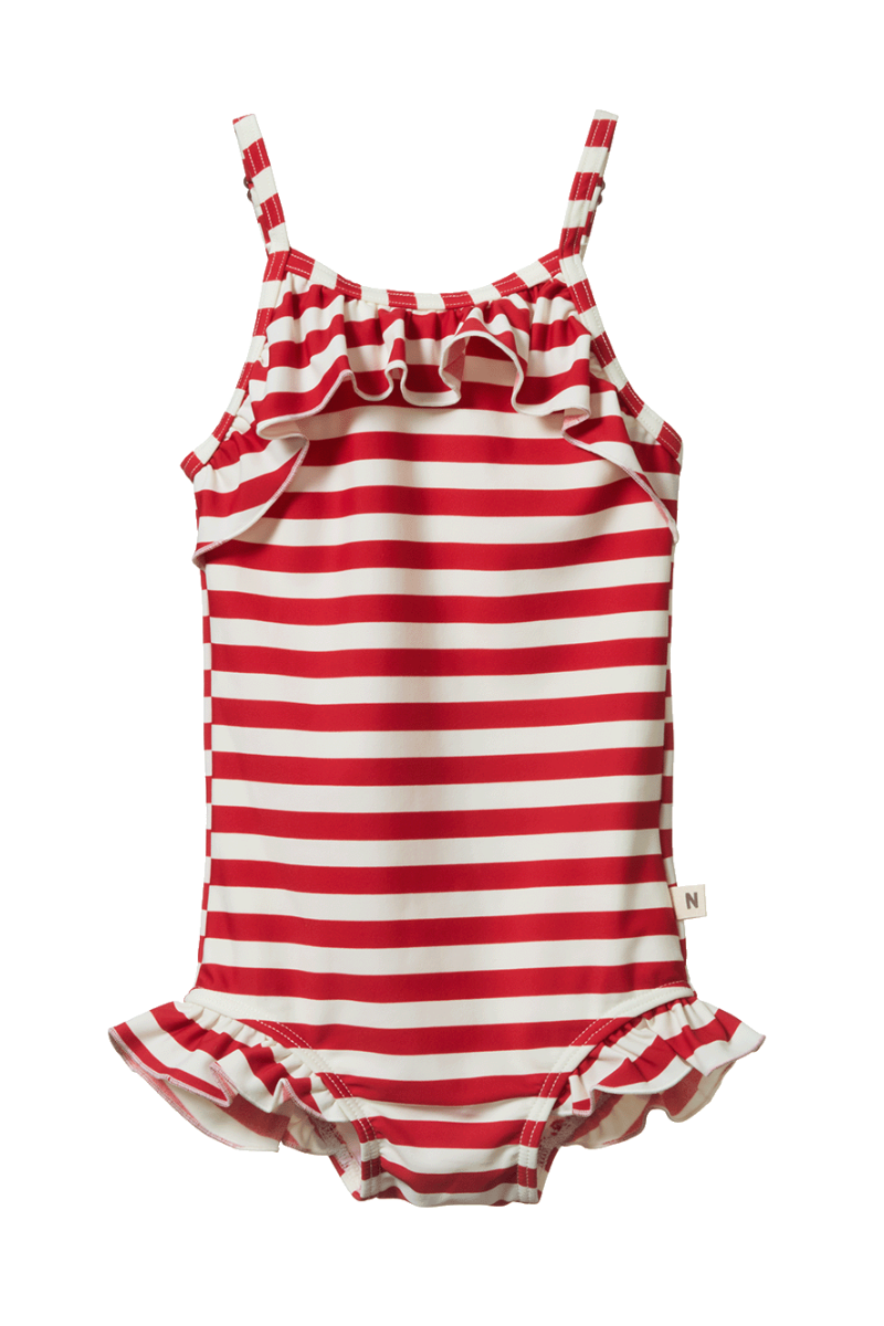 Frill Swimsuit - Red Sea Stripe