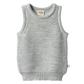 Merino Chunky Knit Vest - Light Grey Marle