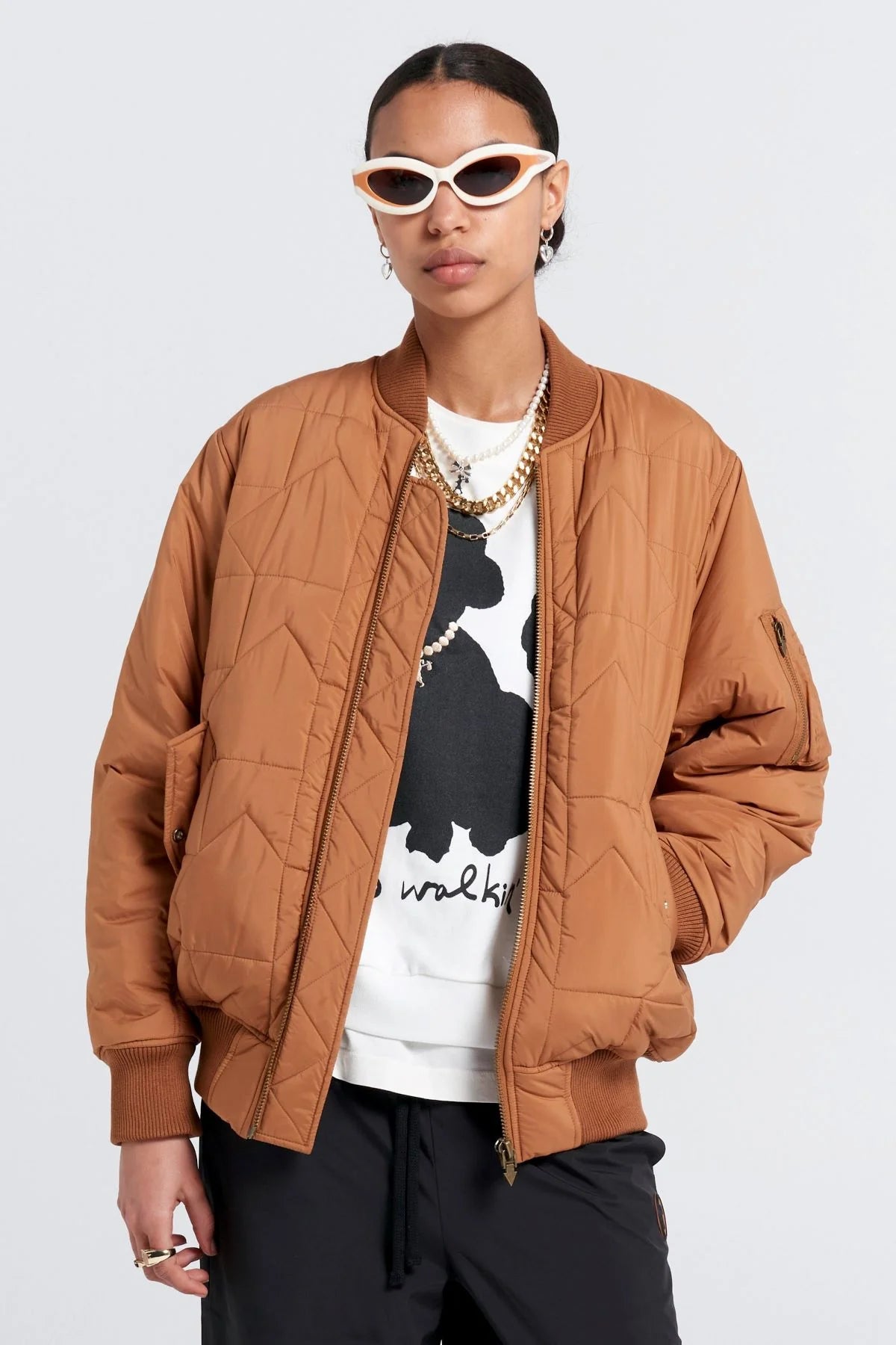 Quilted Bomber Jacket