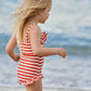 Frill Swimsuit - Red Sea Stripe