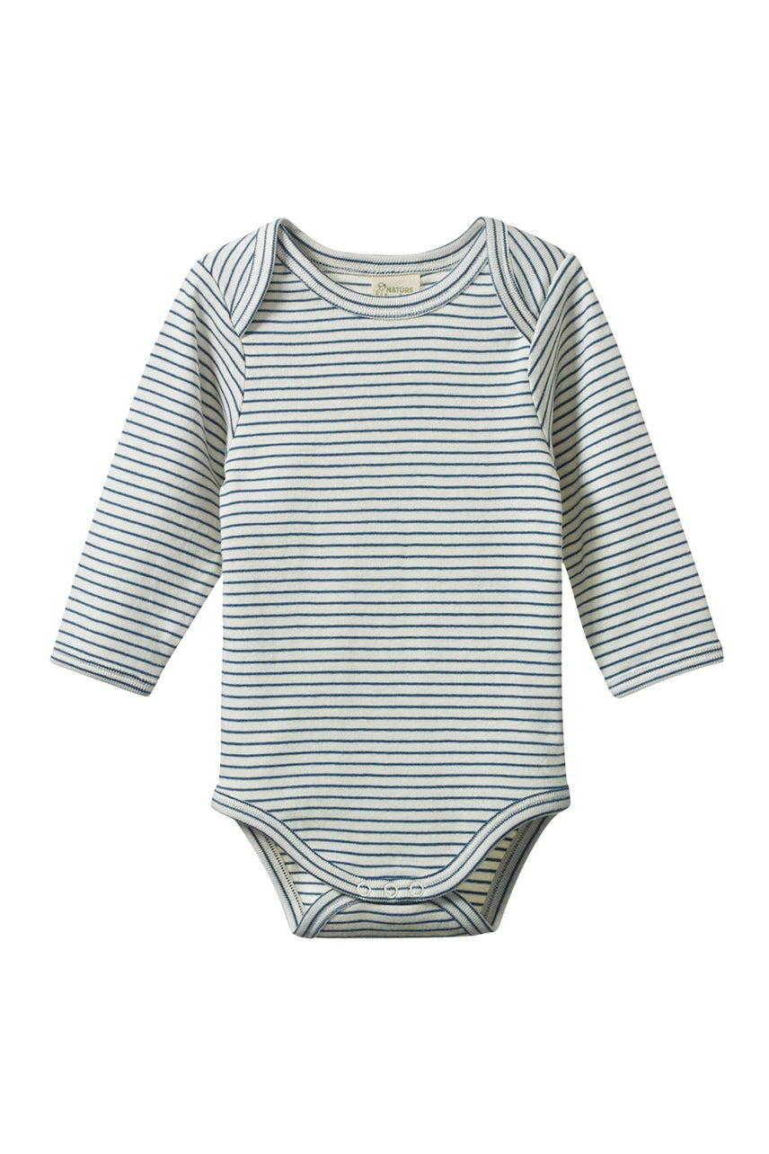 Long Sleeve Bodysuit - Teal Pinstripe